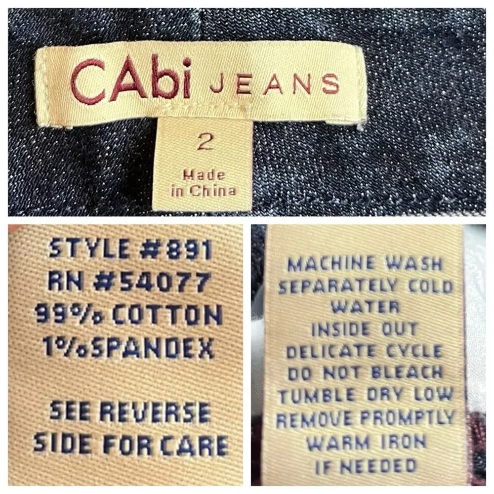 Cabi Jean #891 Shorts Long Bermuda Mid Rise Dark Wash Denim Women’s Size 2